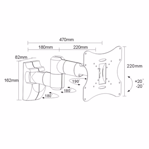 TV Wall Mount Bracket LCD LED Plasma 23-42'' up to 30kg max vesa 200x200 sudraba