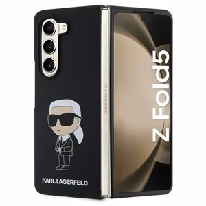 Karl Lagerfeld KLHCZFD5SNIKBCK Silicone Ikonik vāciņš ierīcei Samsung Galaxy Z Fold5, melns