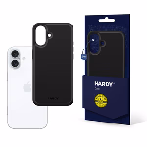 3mk Hardy Apple Silky Leather Magnētiskais viedtālruņa apvalks Apple iPhone 16 - melns