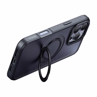 McDodo PC-4932 MagSafe viedtālruņa apvalks iPhone 16 Pro ar statīvu (melns)