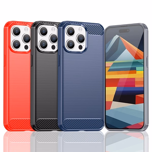 Viedtālruņa apvalks iPhone 15 Pro Max Karbono dizaina vāciņš - melns