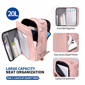 Tech-Protect Defender S50 mugursoma Ryanair un Wizzar, 20L klēpjdatoram - rozā