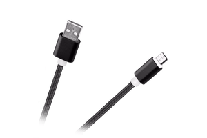 M-Life USB – micro USB neilona kabelis, melns, 1 m
