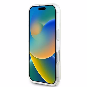 Guess IML Ziedu vainags Magnētiskais viedtālruņa apvalks iPhone 16 Plus - caurspīdīgs
