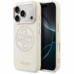 Guess Perforated 4G MagSafe Maciņš for iPhone 17 Pro - bēšs