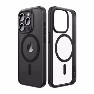 Rock Guard Series Magnetic Case for Iphone 15 Plus transparent-black