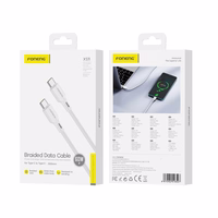 FONENG kabelis XS11 USB-C - USB-C PD 60W 1M balts