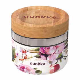 Quokka Deli Food Jar - Glass Food Container / Lunchbox 820 ml (Dark Flowers)