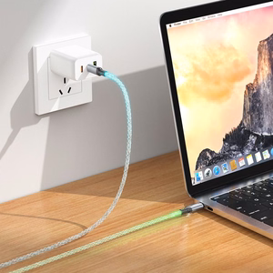 Кабель USB C to USB C Hoco 3A 60W LED 1 м U112 серый