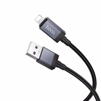 Kabelis USB A uz Lightning Hoco 2,4A ar ekrānu 1 m X118 melns