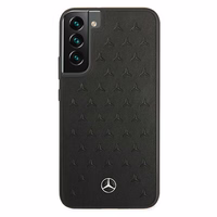 Mercedes ādas Stars Pattern viedtālruņa apvalks Samsung Galaxy S22+ - melns