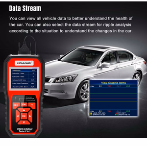 Konnwei KW870 OBD2 diagnostikas skeneris un akumulatoru testeris