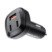 Acefast automašīnas lādētājs 66W 2x USB Type C / USB, PPS, Power Delivery, Quick Charge 4.0, AFC, FCP, SCP melns (B3 melns)