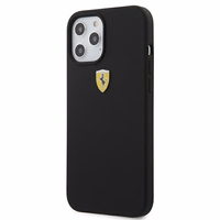 Ferrari FESSIHCP12LBK iPhone 12 Pro Max 6.7" melns/melns cietais apvalks On Track Silicone