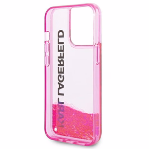 Karl Lagerfeld KLHCP14XLCKVF iPhone 14 Pro Max 6.7 "rozā / rozā cietais viedtālruņa apvalks ar šķidro spīdumu Elong