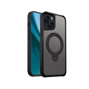 Etteri Matēts Magnētiskais gredzens viedtālruņa apvalks iPhone 15 6,1" melns