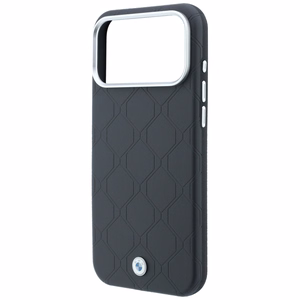 BMW Sign Deboss Quilted Metal Logo vāciņš modelim iPhone 18 Pro / 17 Pro, saderīgs ar MagSafe – tumši pelēks