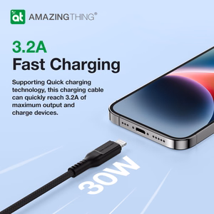 Amazing Thing Cable Tough Pro CLC120MTOBK - Type C to Lightning - PD 30W 3,2A 1,2 metres black
