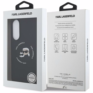 Чехол Karl Lagerfeld Silicone Nauble Heads And Circle MagSafe для Samsung Galaxy S25 Edge - чёрный