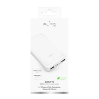 Portatīvais lādētājs Puro Balta 10000mAh 12W 2xUSB-A + USB-C - balta