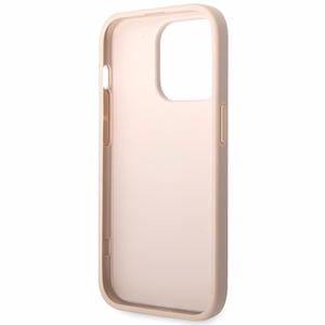 Guess 4G Big Metal Logo viedtālruņa apvalks iPhone 15 Pro – rozā