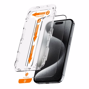 Crong EasyShield 2-Pack rūdīta stikla ekrāna aizsargi iPhone 15 Pro Max, 2 gab.