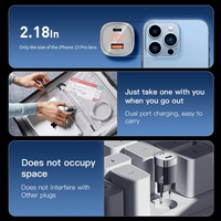 Lādētājs Essager "Ling" Balts 33W (1xPD / 1xQC3.0 / ar LED voltmetru)