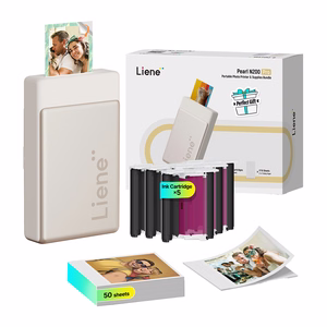 Комплект портативного фотопринтера Liene Pearl N200 Pro 2x3" (золотой)