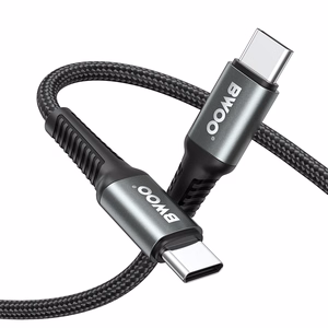 BWOO pīts kabelis USB-C - USB-C 2m 60W melns