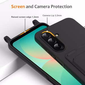 Hurtel TPU maciņš ar karšu turētāju un pleca siksnu modelim Samsung Galaxy A57 5G – melns