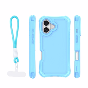 Safepop maciņš ar siksniņu priekš iPhone 17 6,3" zils