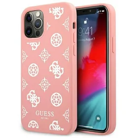 Guess GUHCP12LLSPEWPI iPhone 12 Pro Max 6.7" rozā/rozā cietais apvalks Peonijas kolekcija