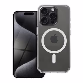 Maciņš priekš iPhone 15 PRO Forcell F-Protect Clear Hybrid Premium saderīgs ar Magsafe caurspīdīgs