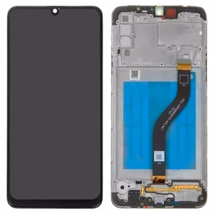 LCD ekrāns Samsung A207F A20s ar skārienjūtīgu ekrānu un rāmi melns oriģināls