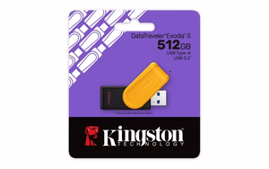 Kingston Technology DataTraveler 512GB portatīvais USB 3.2 Gen 1 Exodia S (melns/dzeltens)