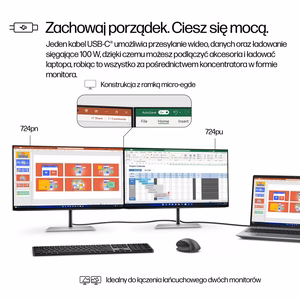 HP Series 7 Pro 24 collu WUXGA USB-C monitors - 724pu
