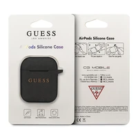 Guess silikona macins AirPods 1/2 - melns