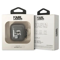 Karl Lagerfeld KLA2HNKCTGK Airpods 1/2 apvalks melns/melns Gliter Karl&Choupette