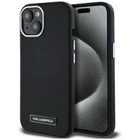 Karl Lagerfeld FW Metal Plate Magnētiskais iPhone 15 viedtālruņa apvalks - melns