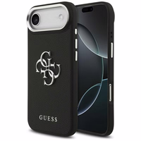 Guess Grained Big 4G Classic Logo viedtālruņa apvalks iPhone 17 Air - melns