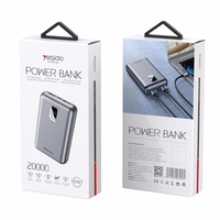yesido Powerbank YP47 20 000 mAh 22.5W  + PD 20W led sudraba