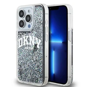 DKNY Liquid Glitter Big Logo viedtālruņa apvalks iPhone 14 Pro - melns