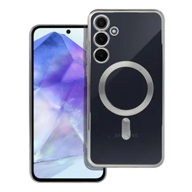 ELECTRO MAG COVER magnētiskais viedtālruņa apvalks, savietojams ar MagSafe, paredzēts SAMSUNG A55, sudrabains