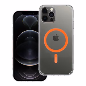 Drop Glue krāsains gredzenveida magnētiskais viedtālruņa apvalks, saderīgs ar MagSafe, paredzēts IPHONE 12 PRO MAX, oranžs