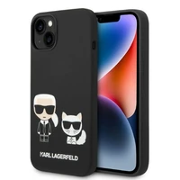 Karl Lagerfeld KLHMP14MSSKCK iPhone 14 Plus 6.7 "cietais viedtālruņa apvalks melns / melns šķidrais silikona Karl & Choupette MagSafe