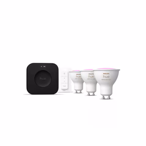 Philips Hue Starter set: 3 GU10 bulbs, dimmer switch, Hue Bridge Pro GU10 Zigbee, Wi-Fi, Bluetooth