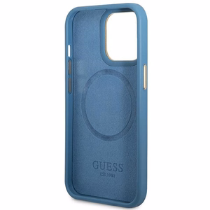 Guess GUHMP14LU4GPRB iPhone 14 Pro 6.1 ciets vāciņš – zils – 4G logotipa plāksne MagSafe