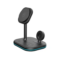 Tech-Protect QI15W-A27 3-in-1 indukcijas lādētājs ar MagSafe statīvu viedtālrunim / Apple Watch / AirPods - melns