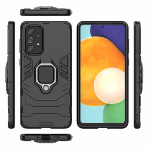 Ring Armor izturīgs hibrīda viedtālruņa apvalks ar magnētisko turētāju Samsung Galaxy A73 melns