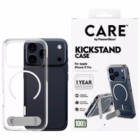CARE by PanzerGlass Funkcionālais apvalks ar statīvu Magnētiskais iPhone 17 Pro - Caurspīdīgs